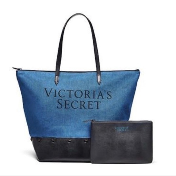 Victoria's Secret Handbags - New Victoria's Secret 2018 Denim Tote Set